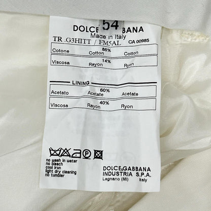 DOLCE&GABBANA ドルチェアンドガッバーナ G3HITT/FM5AL ホワイト センタープレススラックスパンツ ボトムス