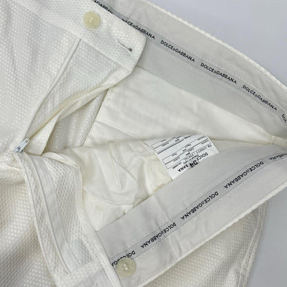 DOLCE&GABBANA ドルチェアンドガッバーナ G3HITT/FM5AL ホワイト センタープレススラックスパンツ ボトムス