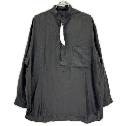 COMOLI コモリ 26SS D01-02008 ブラック ウールシルク プルオーバーシャツ トップス