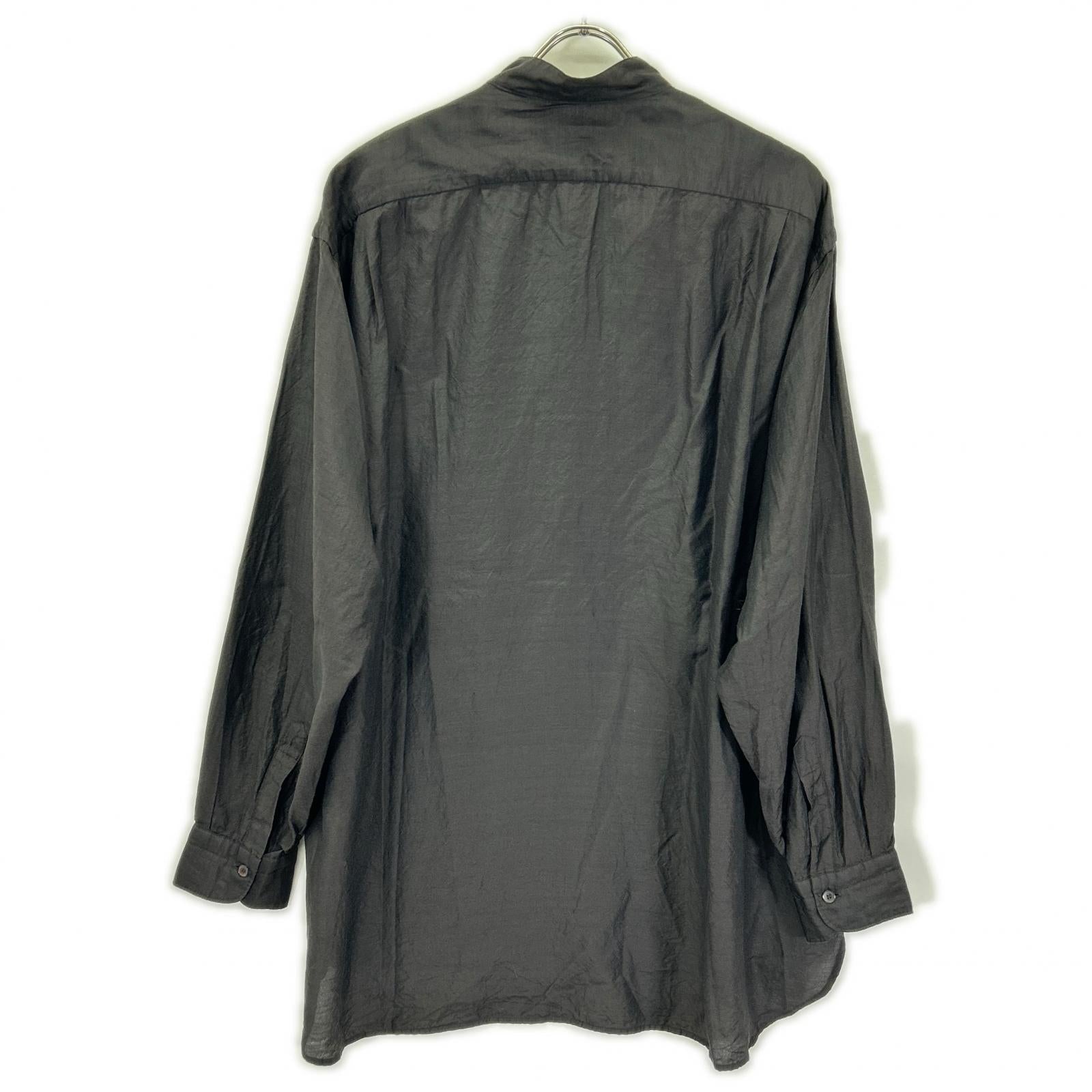 COMOLI コモリ 26SS D01-02008 ブラック ウールシルク プルオーバーシャツ トップス