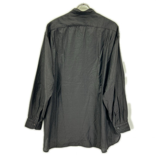 COMOLI コモリ 26SS D01-02008 ブラック ウールシルク プルオーバーシャツ トップス