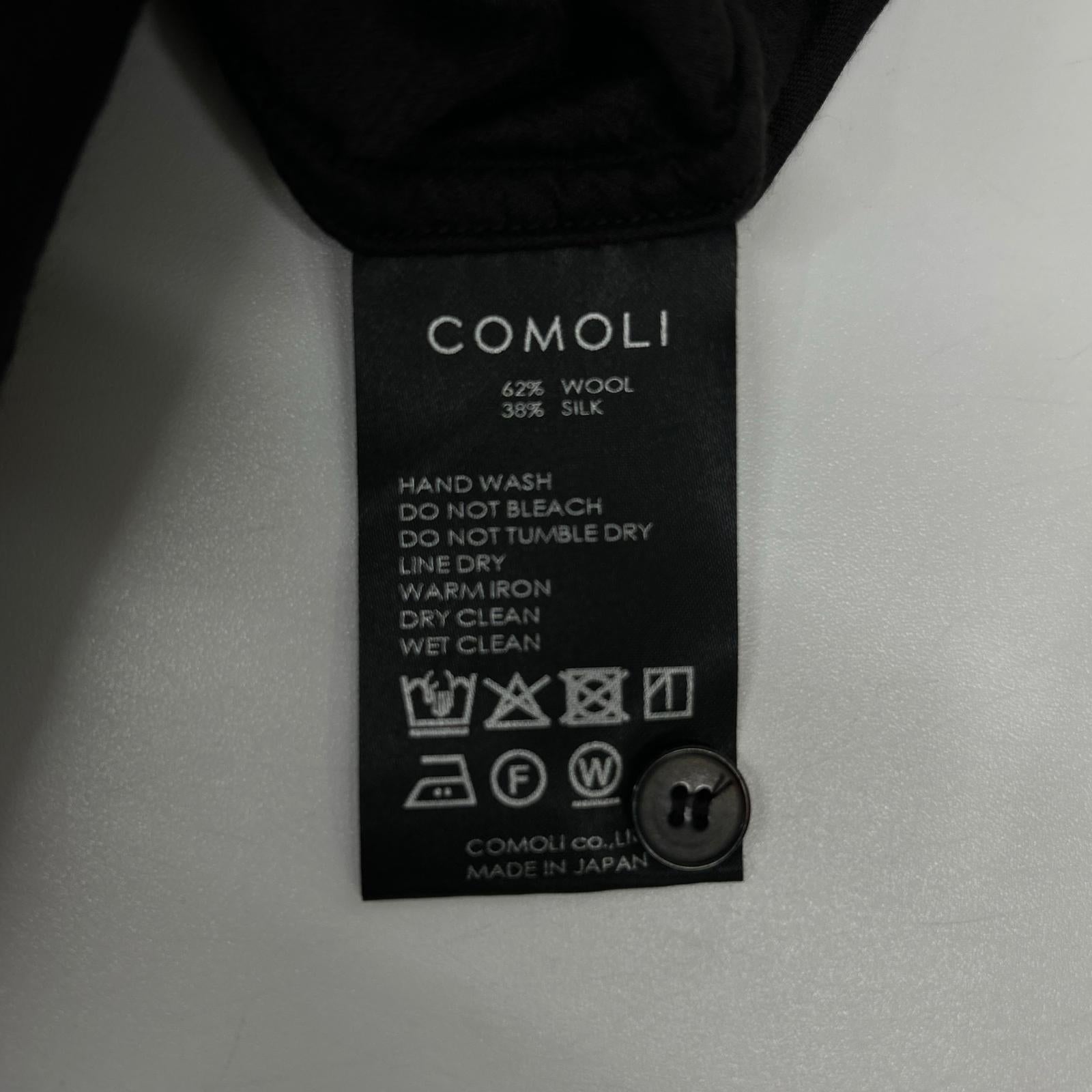 COMOLI コモリ 26SS D01-02008 ブラック ウールシルク プルオーバーシャツ トップス