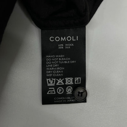 COMOLI コモリ 26SS D01-02008 ブラック ウールシルク プルオーバーシャツ トップス