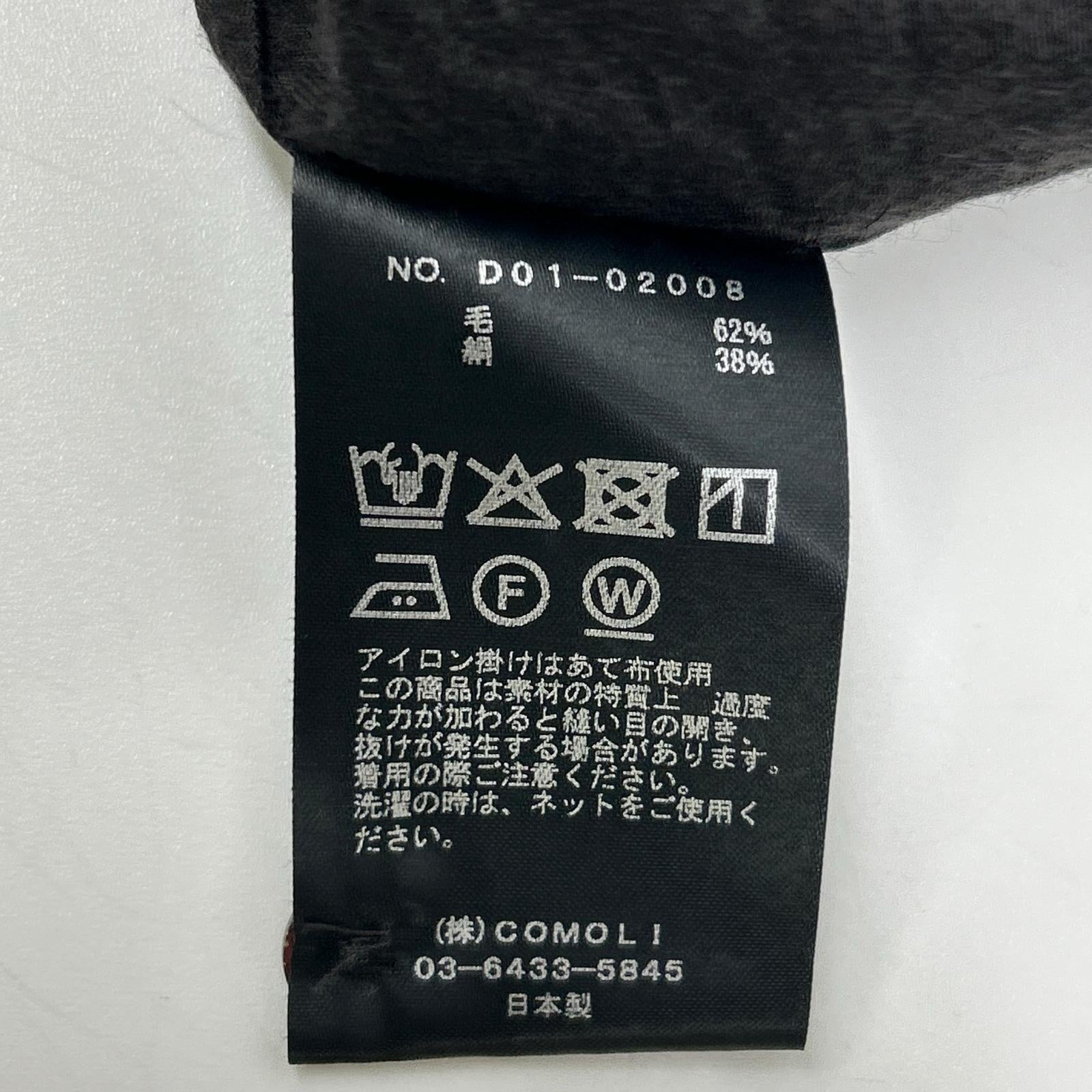 COMOLI コモリ 26SS D01-02008 ブラック ウールシルク プルオーバーシャツ トップス