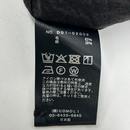 COMOLI コモリ 26SS D01-02008 ブラック ウールシルク プルオーバーシャツ トップス