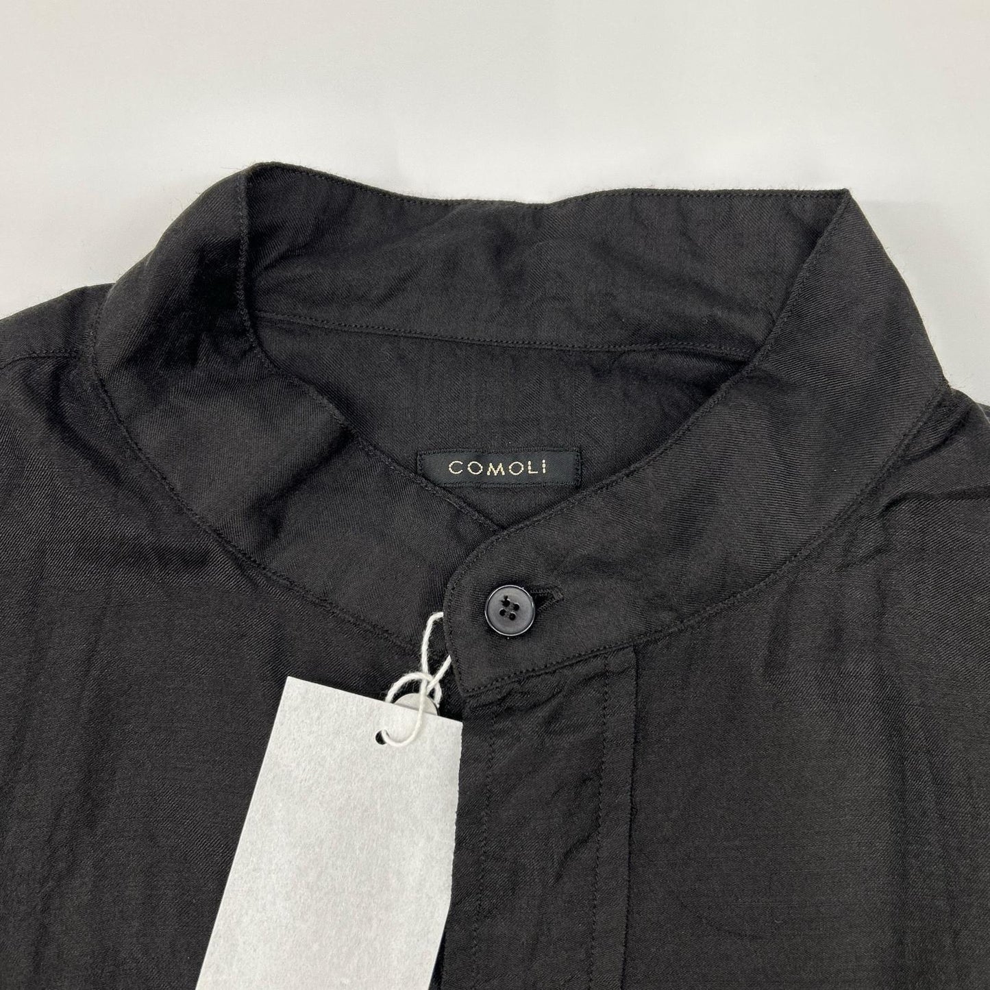 COMOLI コモリ 26SS D01-02008 ブラック ウールシルク プルオーバーシャツ トップス