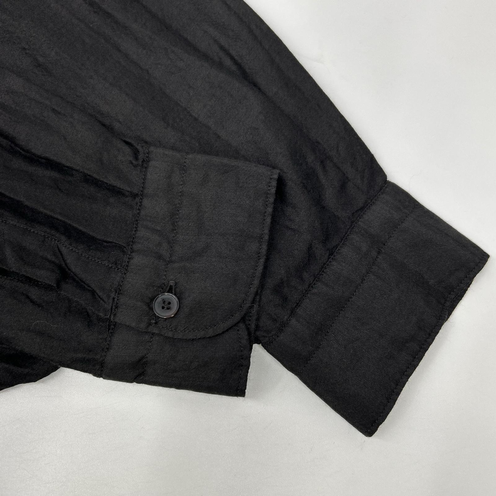 COMOLI コモリ 26SS D01-02008 ブラック ウールシルク プルオーバーシャツ トップス