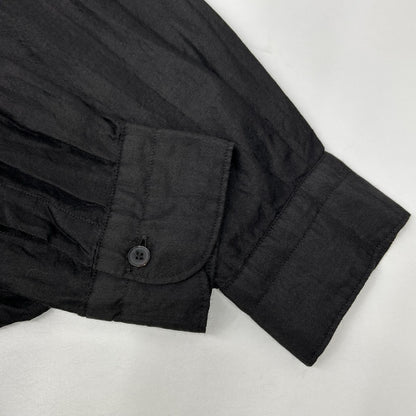 COMOLI コモリ 26SS D01-02008 ブラック ウールシルク プルオーバーシャツ トップス