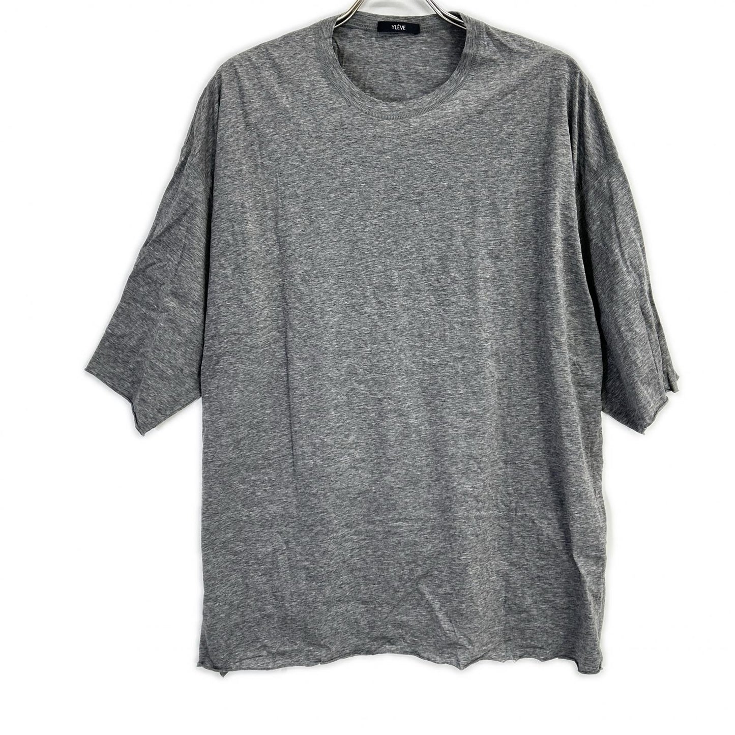 YLEVE イレーヴ グレー COTTON SHEER JERSEY SHORT SLEEVE トップス