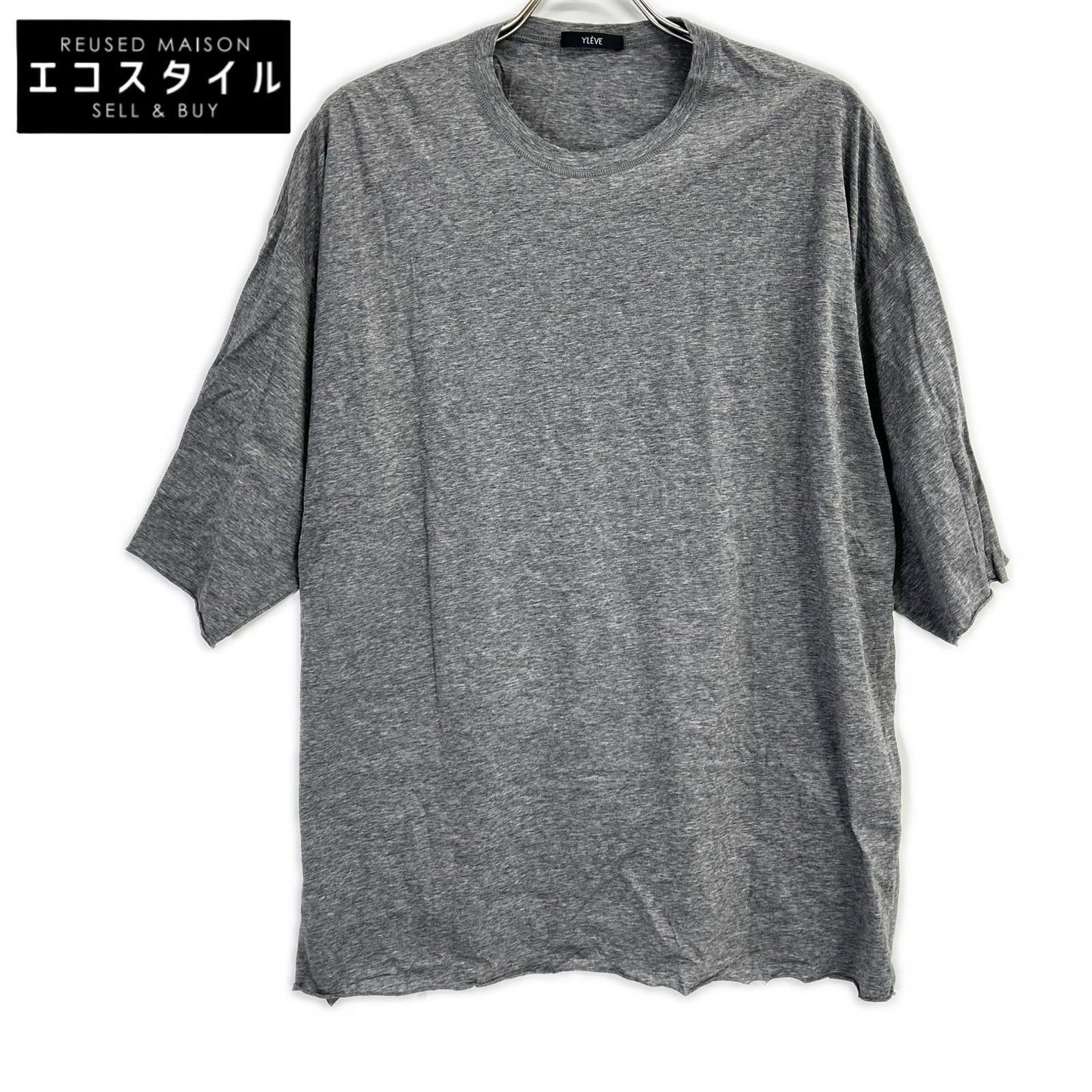 YLEVE イレーヴ グレー COTTON SHEER JERSEY SHORT SLEEVE トップス