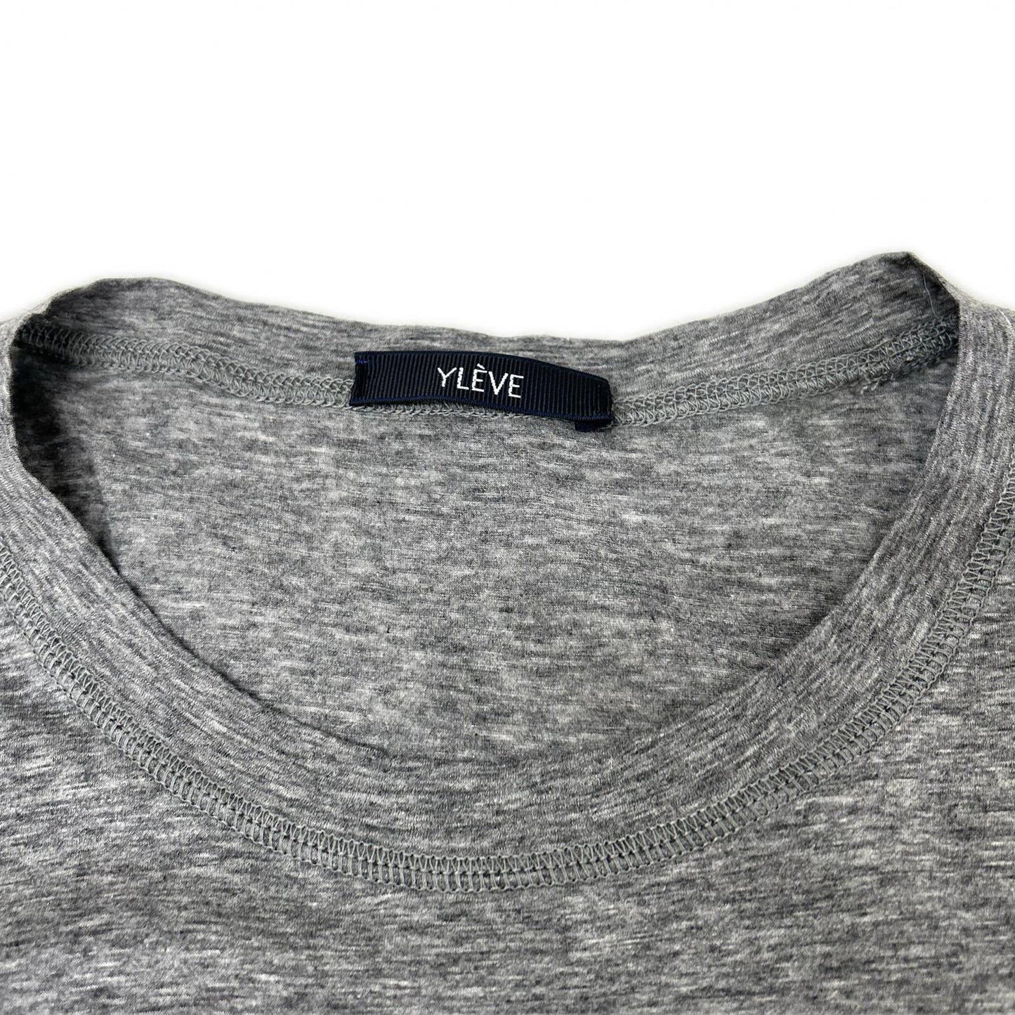 YLEVE イレーヴ グレー COTTON SHEER JERSEY SHORT SLEEVE トップス