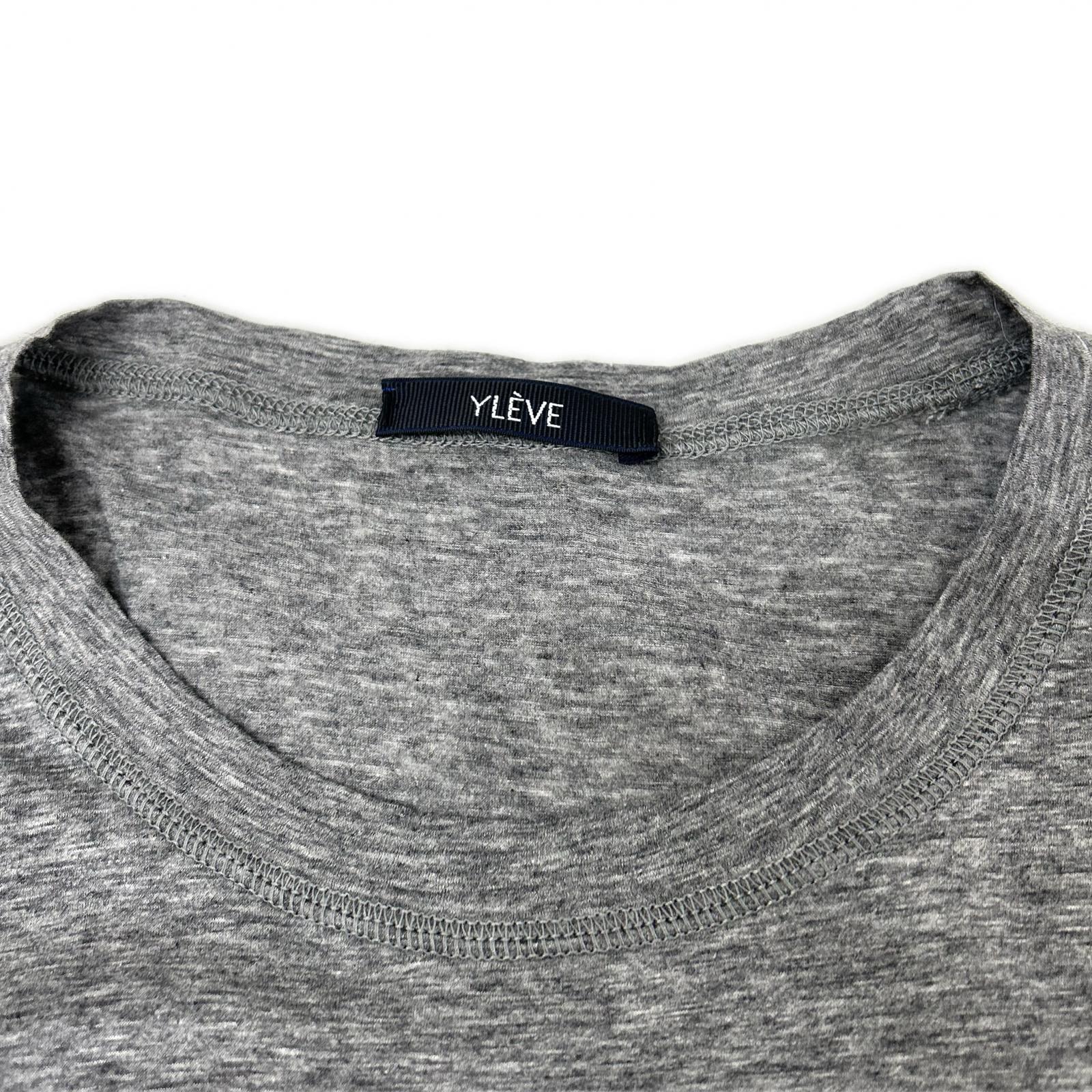 YLEVE イレーヴ グレー COTTON SHEER JERSEY SHORT SLEEVE トップス