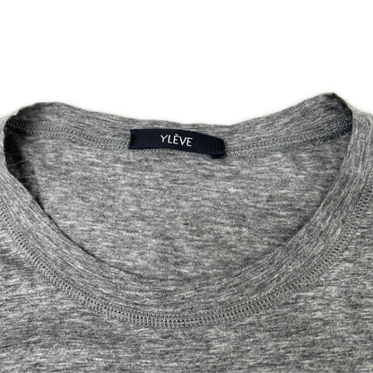 YLEVE イレーヴ グレー COTTON SHEER JERSEY SHORT SLEEVE トップス