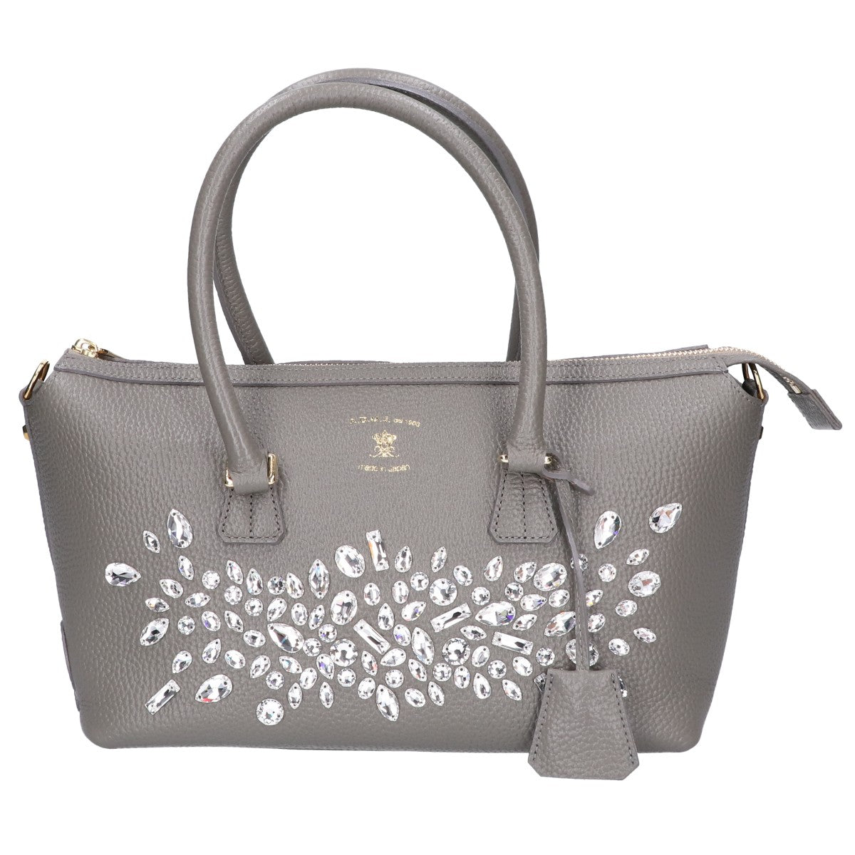 A.D.M.J. Accessoires De Mademoiselle ADMJ 【新品同様】18SC080104 牛革 スワロフスキークリスタル付 2WAYショルダー トートバッグ