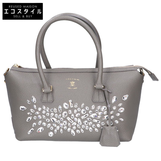 A.D.M.J. Accessoires De Mademoiselle ADMJ 【新品同様】18SC080104 牛革 スワロフスキークリスタル付 2WAYショルダー トートバッグ
