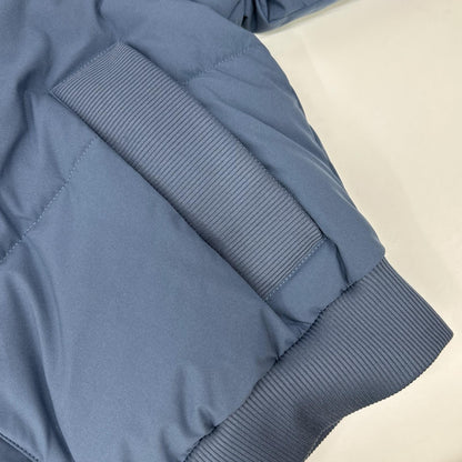 ALO アロー ブルー ハイネックリブ クロップドジップパテッドジャケット ジャケット