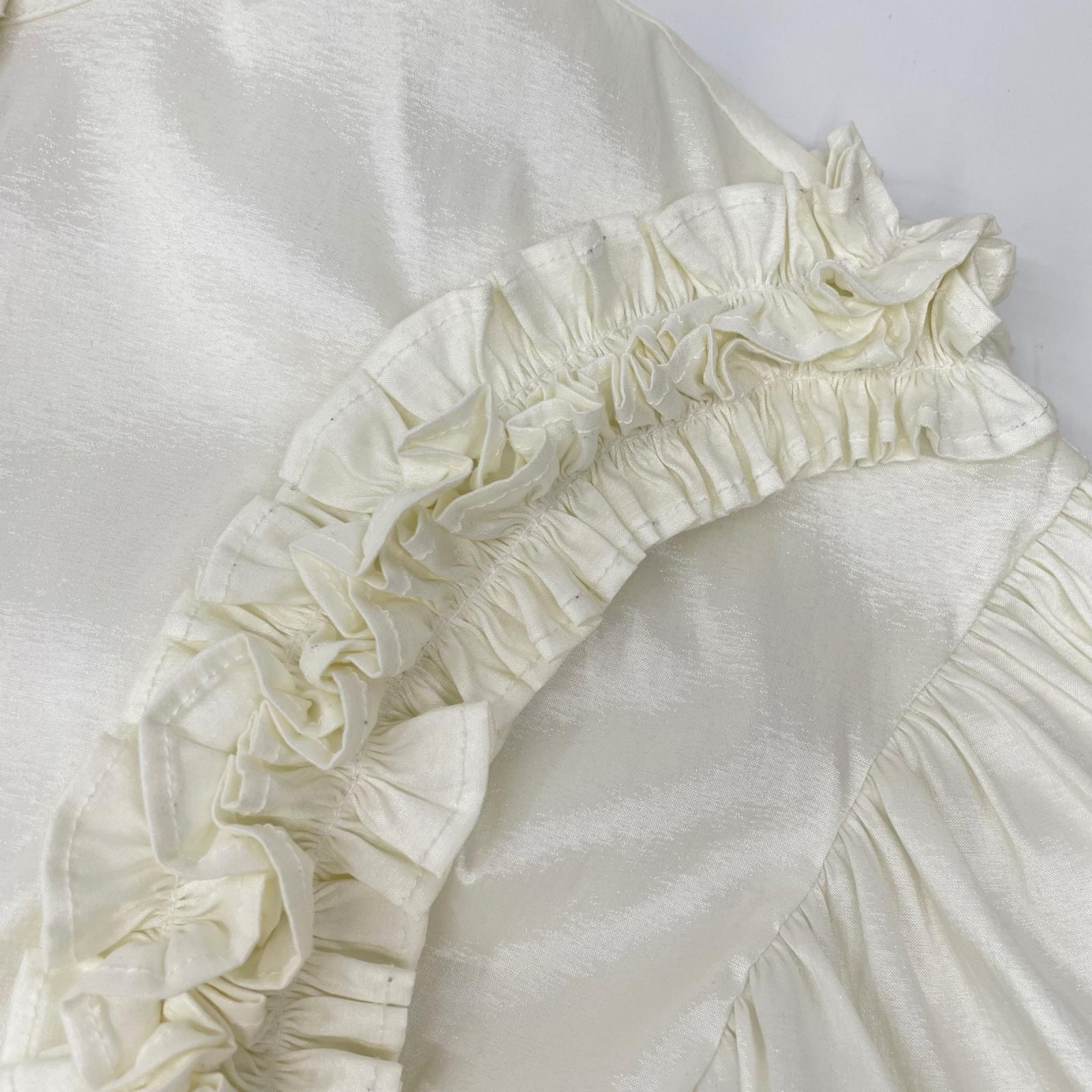 Bibiy ビビィ ホワイト ナイロン混 FRILL BLOUSE/フリルブラウス トップス