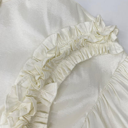 Bibiy ビビィ ホワイト ナイロン混 FRILL BLOUSE/フリルブラウス トップス