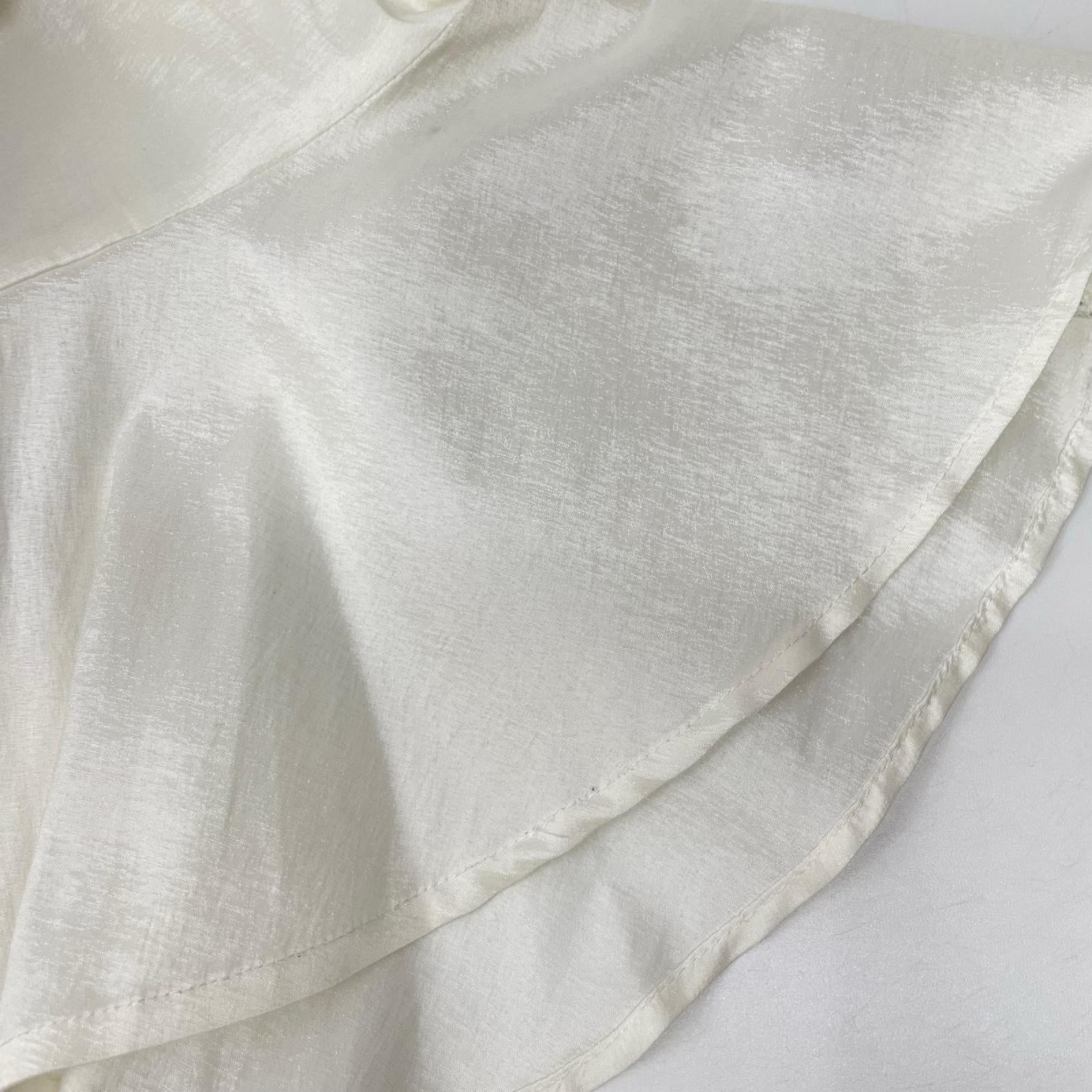 Bibiy ビビィ ホワイト ナイロン混 FRILL BLOUSE/フリルブラウス トップス