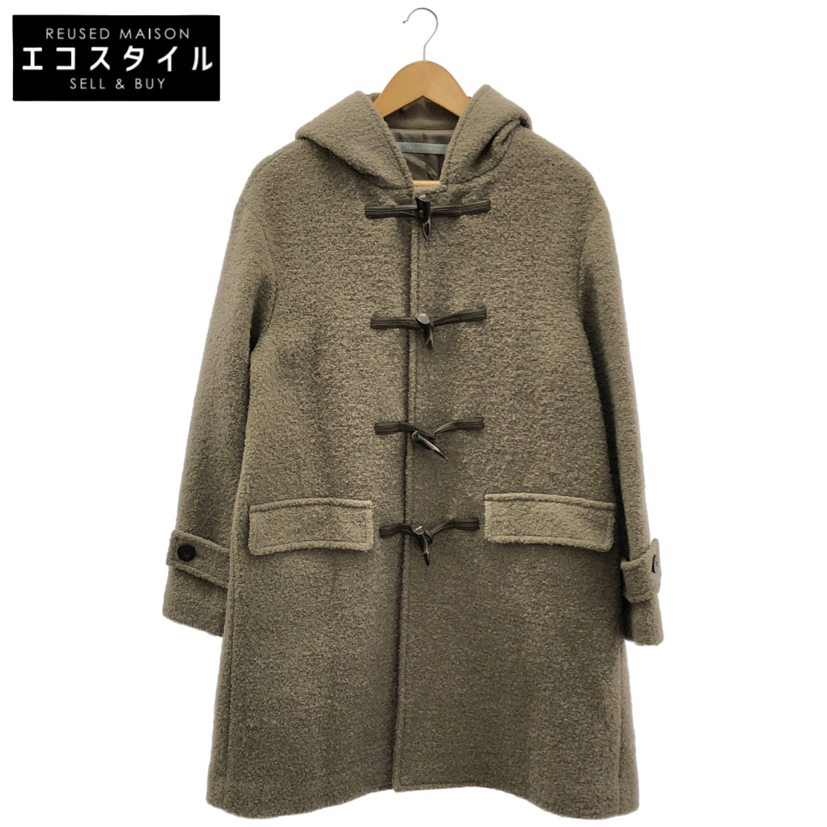 theory luxe セオリーリュクス ブラウン ウール トグルボタン フード ダッフルコート トップス