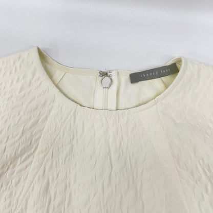theory luxe セオリーリュクス 25SS ホワイト バックジップ ウォッシャブルペプラムブラウス トップス