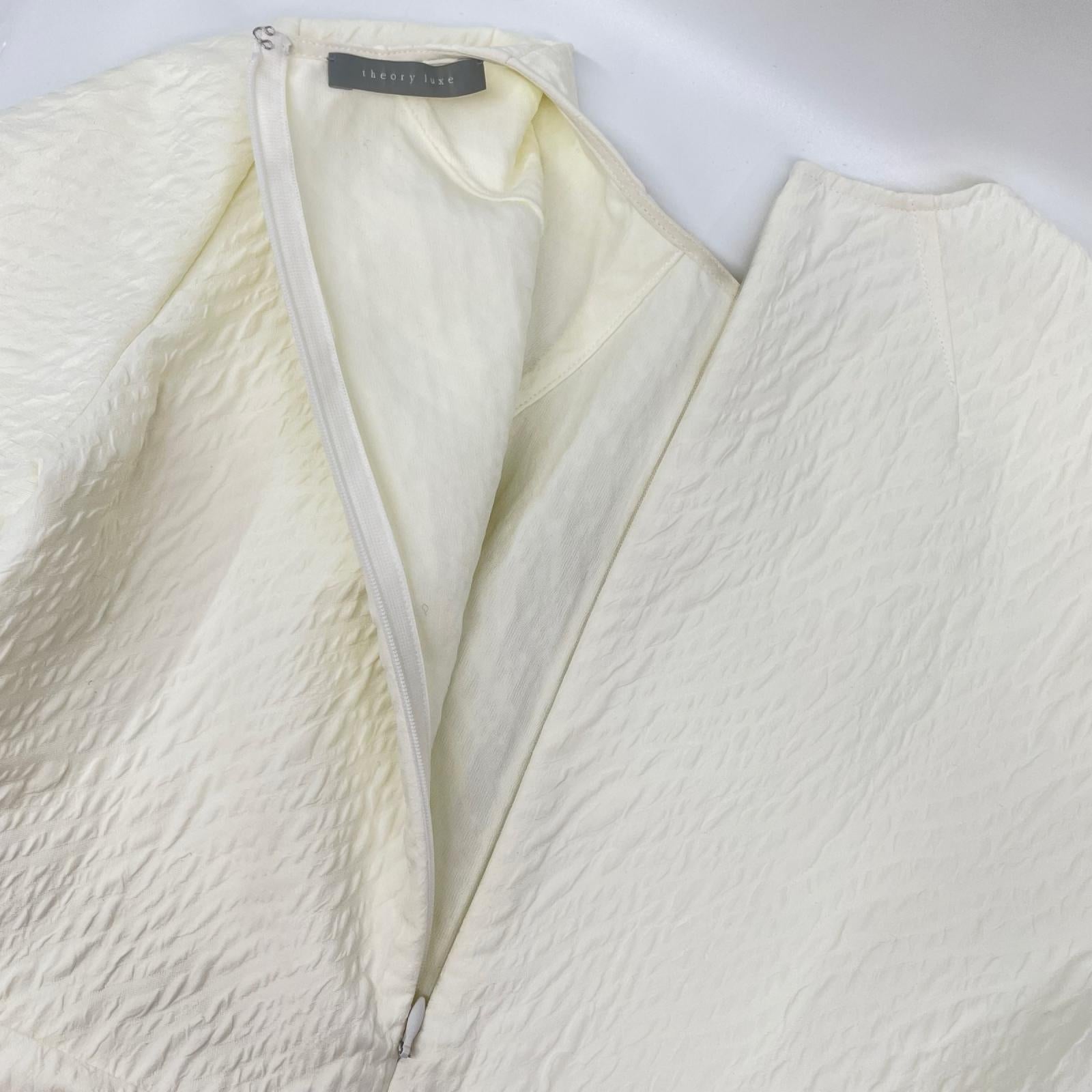 theory luxe セオリーリュクス 25SS ホワイト バックジップ ウォッシャブルペプラムブラウス トップス