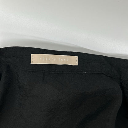 theory luxe セオリーリュクス 24AW ブラック レーヨン オーガンジー ボタンブラウス トップス