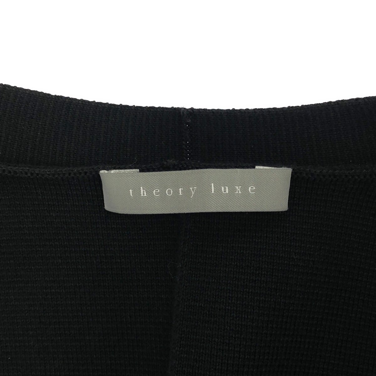 theory luxe セオリーリュクス 24SS ブラック コットン ベルト付き ノーカラー ニット ベスト トップス