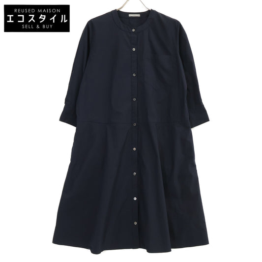 theory luxe セオリーリュクス 24SS ネイビー コットン Tech Poplin ボタン シャツワンピース ワンピース