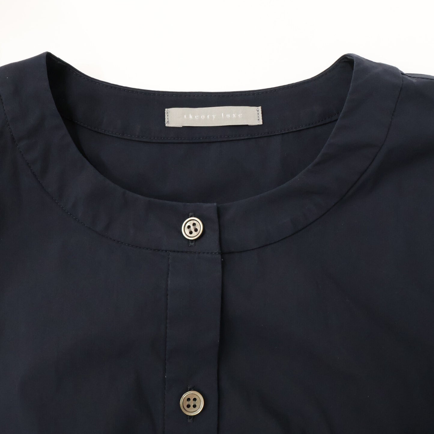 theory luxe セオリーリュクス 24SS ネイビー コットン Tech Poplin ボタン シャツワンピース ワンピース