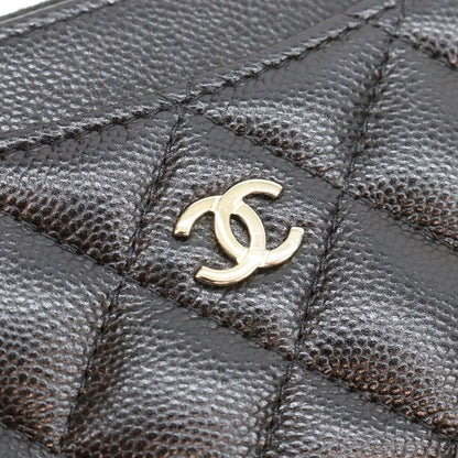 CHANEL シャネル AP3179 ランダムシリアル ブラック キャビアスキン シャンパンゴールド金具 クラシックジップカードケース/フラグメントケース カードケース