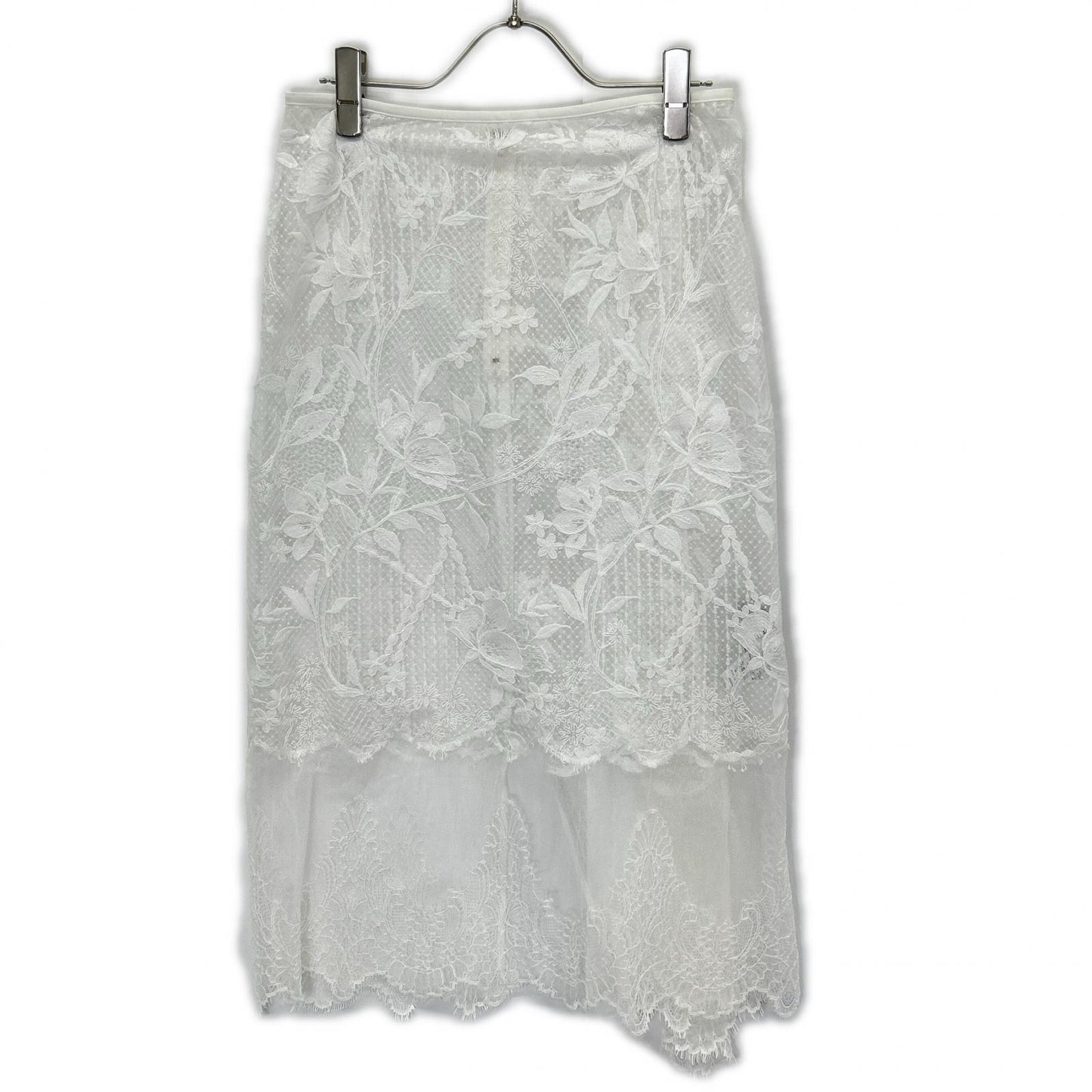 LE CIEL BLEU ルシェルブルー 26SS 28S67506 ホワイト レ-ススカート スカート