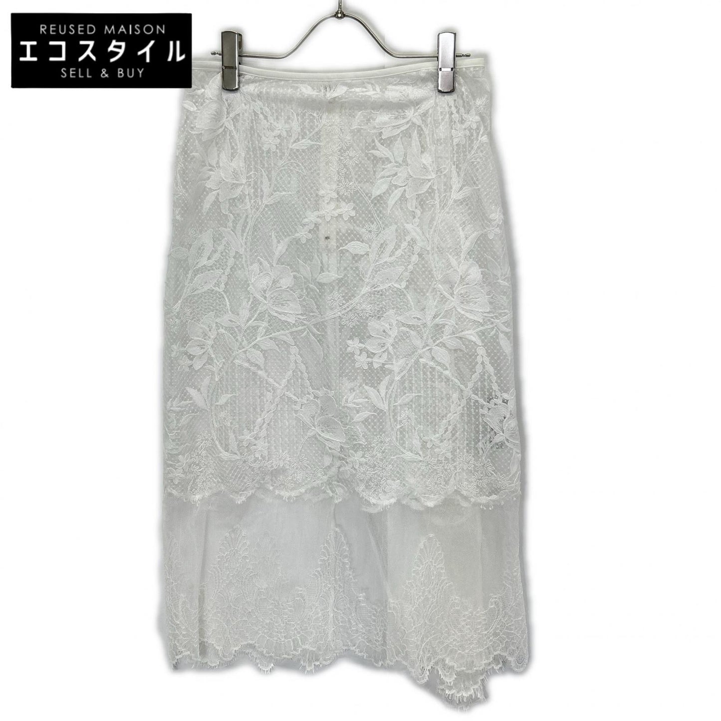 LE CIEL BLEU ルシェルブルー 26SS 28S67506 ホワイト レ-ススカート スカート
