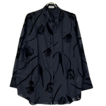 IRENE アイレネ 25SS 27S83002 ブラック Flocky Print Shirt/フロッキー プリントシャツ トップス