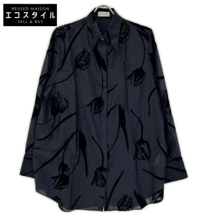 IRENE アイレネ 25SS 27S83002 ブラック Flocky Print Shirt/フロッキー プリントシャツ トップス