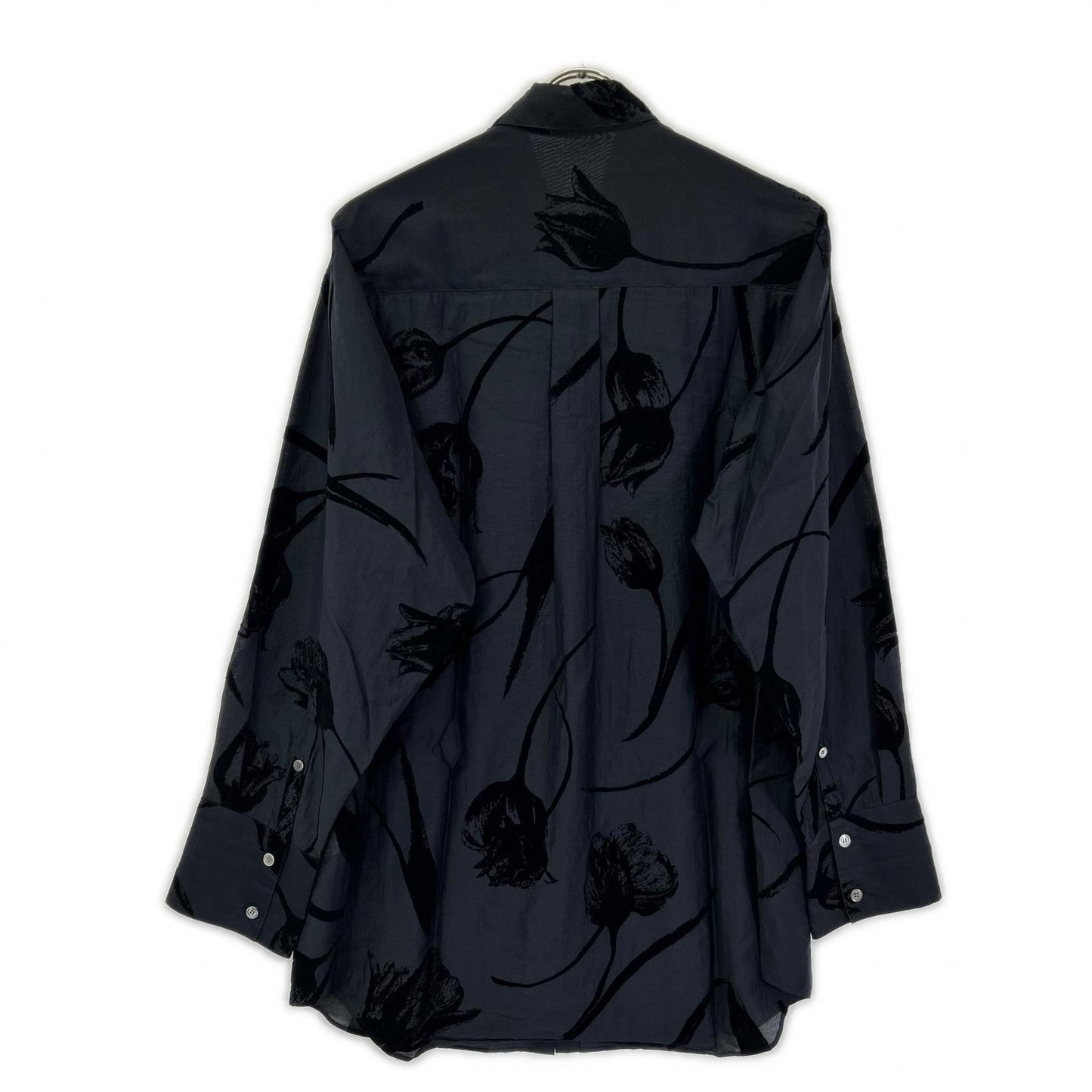 IRENE アイレネ 25SS 27S83002 ブラック Flocky Print Shirt/フロッキー プリントシャツ トップス