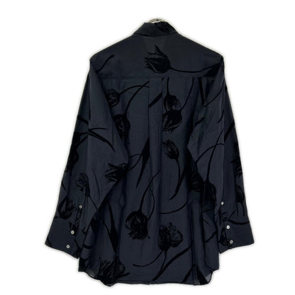 IRENE アイレネ 25SS 27S83002 ブラック Flocky Print Shirt/フロッキー プリントシャツ トップス