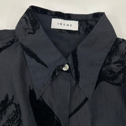 IRENE アイレネ 25SS 27S83002 ブラック Flocky Print Shirt/フロッキー プリントシャツ トップス
