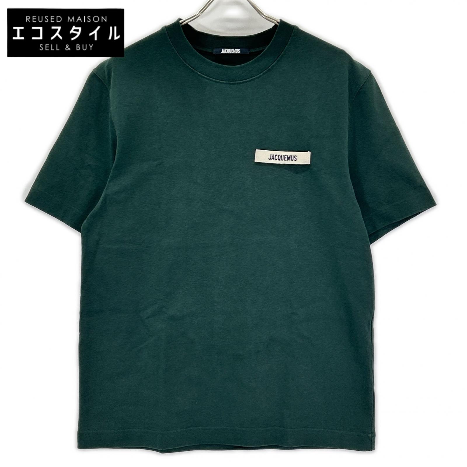 JACQUEMEUS ジャックムス 24E 245JS208 グリーン グログラン ロゴ クルーネックS/Sカットソー トップス
