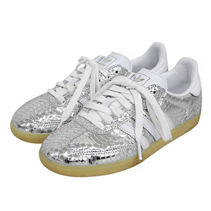 adidas アディダス 美品 サンバ OG スネークスキン ローカット スニーカー シューズ レディース シルバーメタリック 24cm IH9016 シューズ