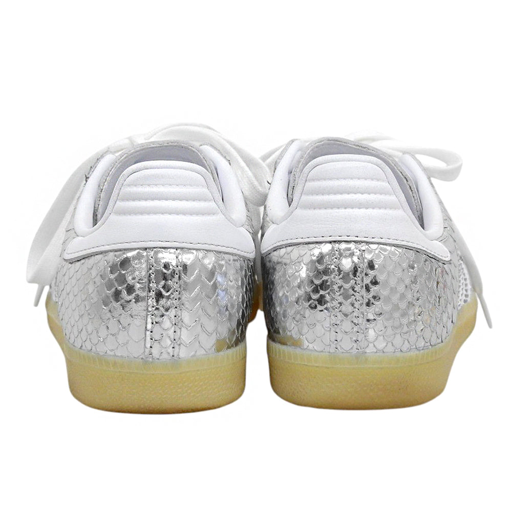adidas アディダス 美品 サンバ OG スネークスキン ローカット スニーカー シューズ レディース シルバーメタリック 24cm IH9016 シューズ