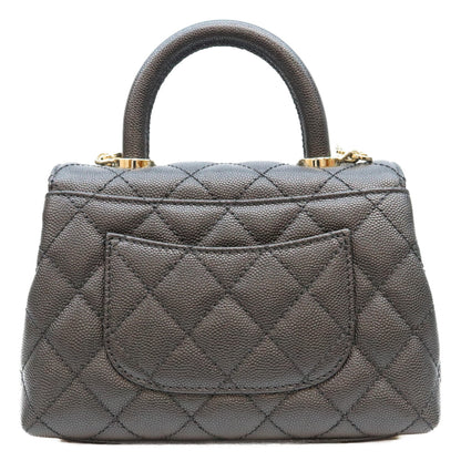 CHANEL シャネル AS2215 ブラック キャビアスキン シャンパンゴールド金具 ココハンドル19XXS チェーンショルダーバッグ ハンドバッグ