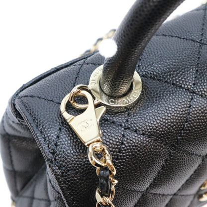 CHANEL シャネル AS2215 ブラック キャビアスキン シャンパンゴールド金具 ココハンドル19XXS チェーンショルダーバッグ ハンドバッグ