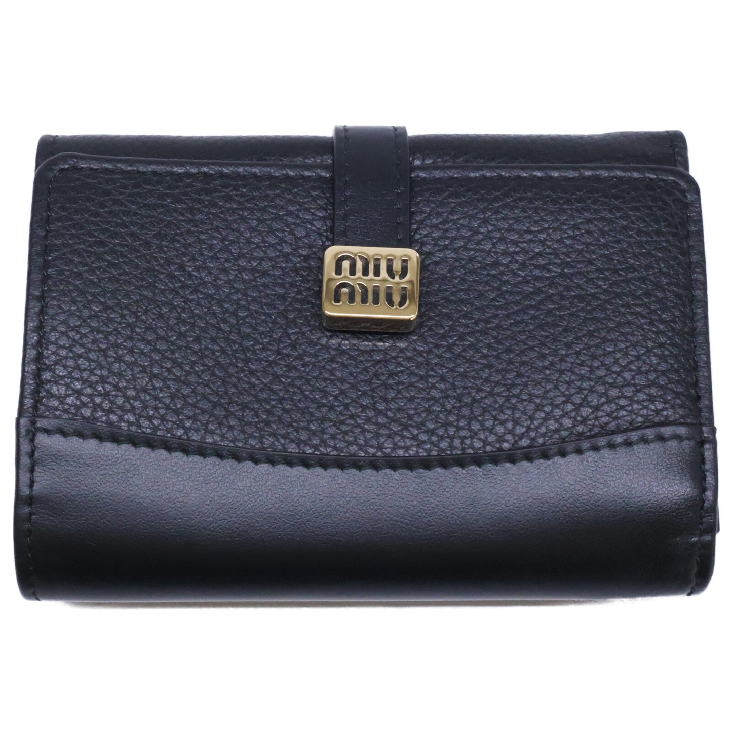 MIUMIU ミュウミュウ 【美品】5MH034 DAINO / SOFT CALF 三つ折り財布 三つ折り財布（小銭入れあり）