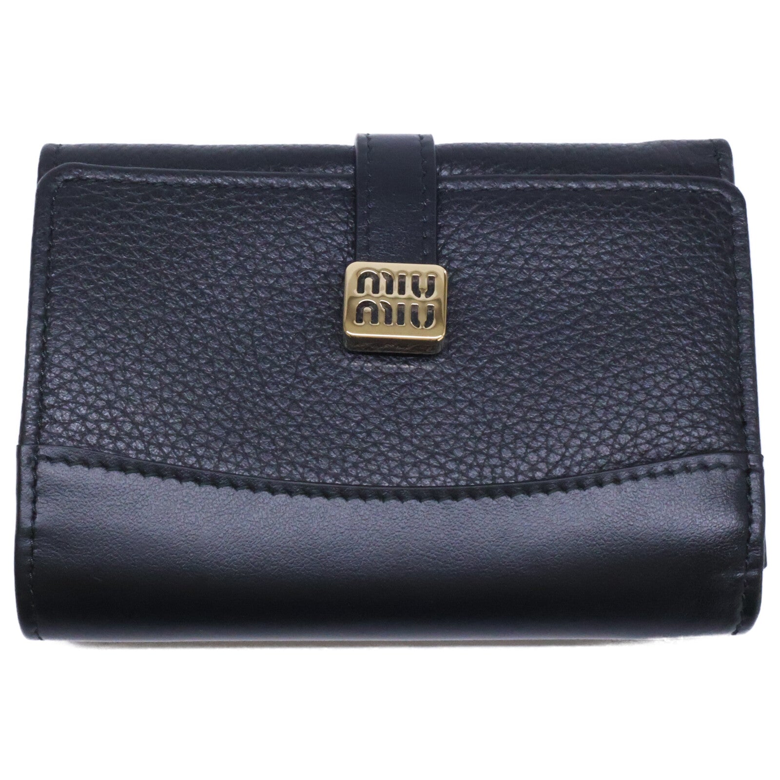 MIUMIU ミュウミュウ 【美品】5MH034 DAINO / SOFT CALF 三つ折り財布 三つ折り財布（小銭入れあり）