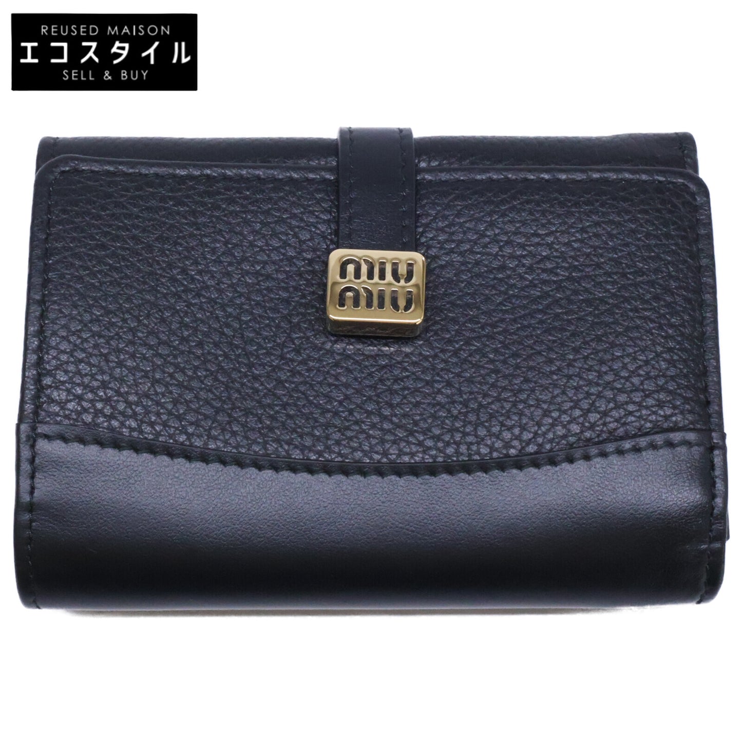 MIUMIU ミュウミュウ 【美品】5MH034 DAINO / SOFT CALF 三つ折り財布 三つ折り財布（小銭入れあり）