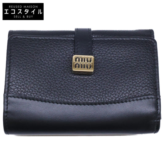 MIUMIU ミュウミュウ 【美品】5MH034 DAINO / SOFT CALF 三つ折り財布 三つ折り財布（小銭入れあり）