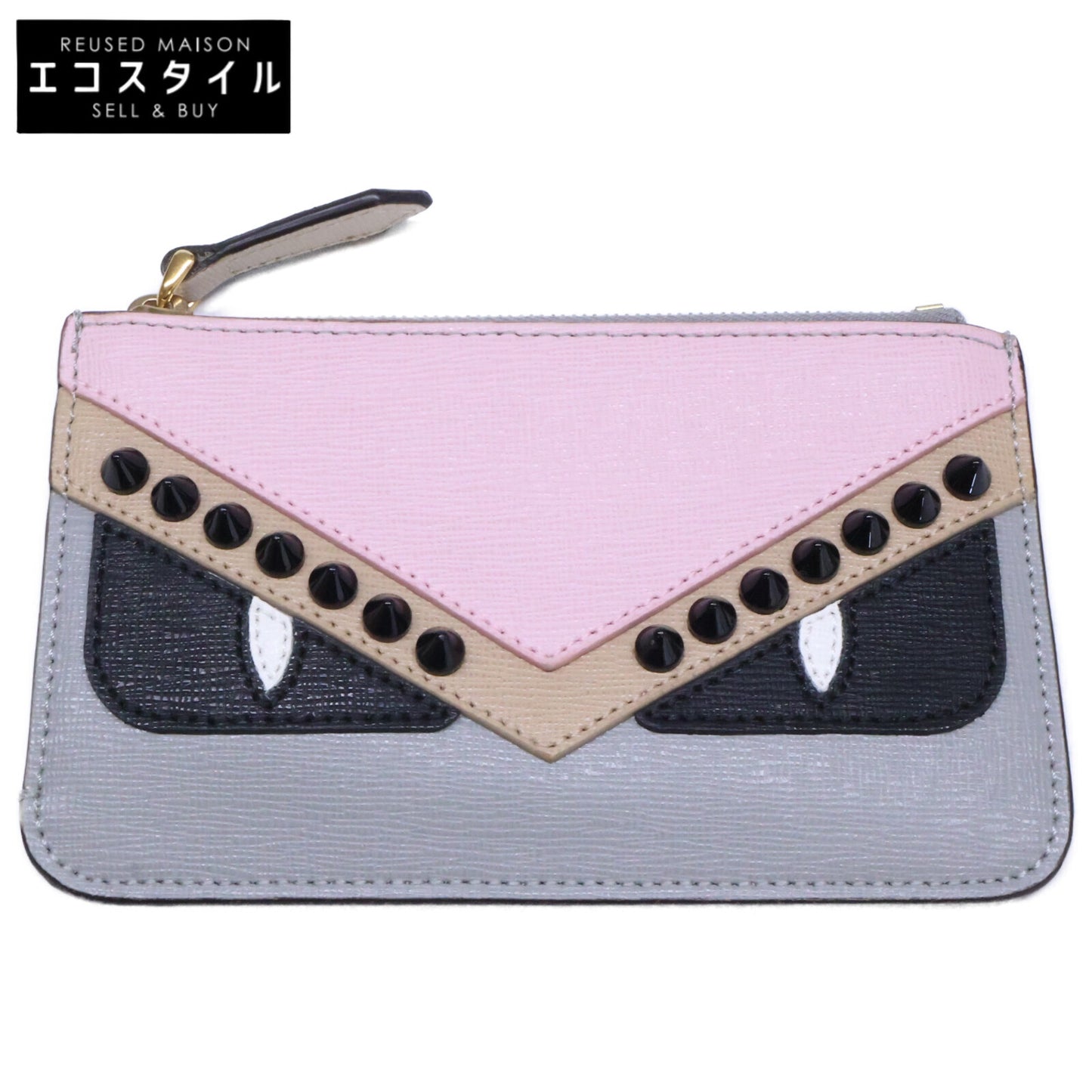 FENDI フェンディ 【美品】8AP151 9HF F10Y0 KEY CASE POUCH モンスター バグズアイ キーケース