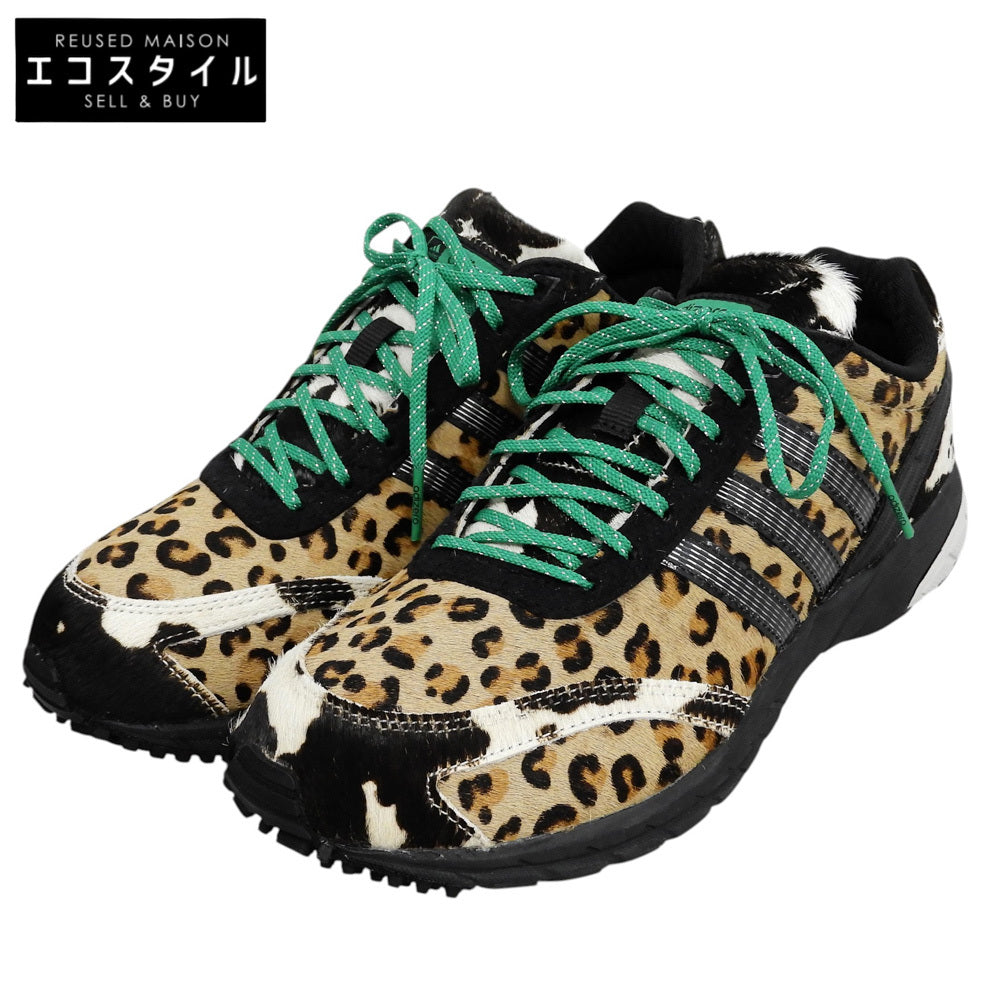 adidas アディダス 新品同様 レオパード柄 Adizero Japan OG ローカットスニーカー シューズ レディース ブラウン系 24cm JR6023 シューズ