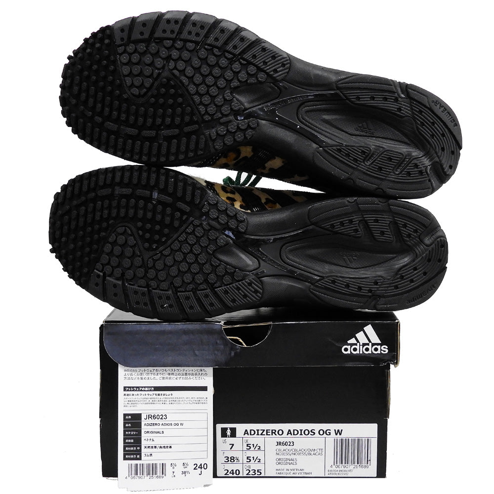adidas アディダス 新品同様 レオパード柄 Adizero Japan OG ローカットスニーカー シューズ レディース ブラウン系 24cm JR6023 シューズ